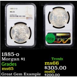 NGC 1885-o Morgan Dollar $1 Graded ms65 By NGC