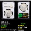 Image 1 : NGC 1885-o Morgan Dollar $1 Graded ms65 By NGC