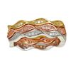Image 1 : Decadence Sterling Silver Tricolor Wave Pave Stack Ring Size 6