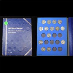 Partial Jefferson Nickel Book 1940-1967 14 coins