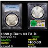 Image 1 : PCGS 1889-p Bam 63 R1 I1 Morgan Dollar $1 Graded ms63 By PCGS
