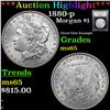 Image 1 : ***Auction Highlight*** 1880-p Morgan Dollar 1 Graded GEM Unc By USCG (fc)