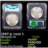 Image 1 : 1887-p vam 1 Morgan Dollar $1 Graded ms65 By ICG