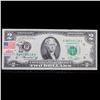Image 2 : 1976 $2 Federal Reserve Note 1st Day of Issue, with Stamp Grades Gem++ CU