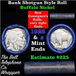 Buffalo Nickel Shotgun Roll in Old Bank Style Bell Telephone Wrapper 1923& s Mint Ends