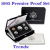 Image 1 : 1995 United States Mint Premier Silver Proof Set in Display case