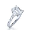 Image 1 : Decadence Sterling Silver Rhodium Emerald Cut Engagment Ring Size 9