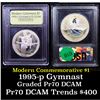 Image 1 : Proof 1995-P Olympic Gymnast Modern Commem Dollar $1 Graded GEM++ Proof Deep Cameo By USCG