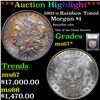 Image 1 : ***Auction Highlight*** 1901-o Rainbow Toned Morgan Dollar 1 Graded GEM++ Unc By USCG (fc)