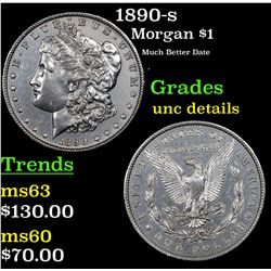 1890-s Morgan Dollar $1 Grades Unc Details