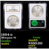 Image 1 : NGC 1884-o Morgan Dollar $1 Graded ms64 By NGC