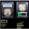 Image 1 : PCGS 1925-p Peace Dollar $1 Graded ms63 By PCGS
