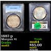 Image 1 : PCGS 1887-p Morgan Dollar $1 Graded ms63 By PCGS