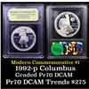 Image 1 : Proof 1992-P Columbus Modern Commem Dollar $1 Graded GEM++ Proof Deep Cameo By USCG