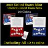 Image 1 : 2019 United States Mint Uncirculated Coin Set 20 coins