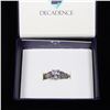 Image 2 : Decadence Sterling Silver 6x8mm Emerald Cut Eng Ring w Graduated Baguette Band Size 8