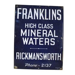 "Franklin's Mineral Water" porcelain si