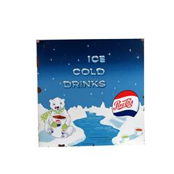 1950's Pepsi-Cola Tin Sign w Polar Bear