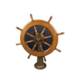 41 inch, Wooden Ships Wheel on Heavy Br
