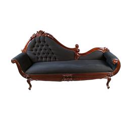 Victorian Feigning Couch   Black Uphols