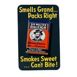 Sir Walter Raleigh  tin embossed sign