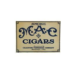 M.A.C. Cigars  tin sign  10 x 14 "  vg