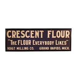 Framed "Crescent Flour" Paper Sign  7 x