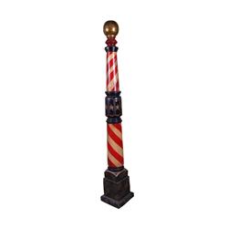 Floor Model Wooden Barber Pole  folk-ar