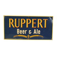 "Ruppert Beer" ale sign metal sign  vg 