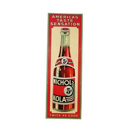 "Nichol-Kola" tin sign  12 x 36 "  exln