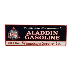 "Aladdin Gasoline" tin embossed sign  7