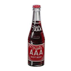 "AAA" tin die-cut bottle sign   45" tal