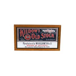 "Kildows Old Stock"  Cigar Sign  9 x 16