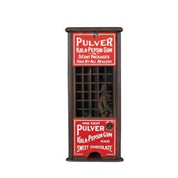 Pulver Tall Case Gum Vendor w/Rare Bust