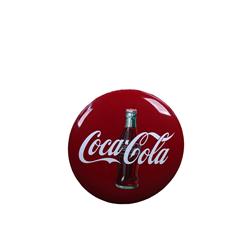 Coca-Cola  24"   "Button Sign"  w/ Bott