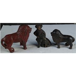 Lot of 3 Cast Iron Banks