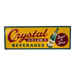 "Crystal Club"  tin embossed sign  10 x