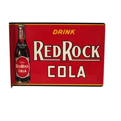 "Red Rock Cola" tin flange sign  2 side