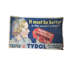 Triple X Tydol Oil Cloth Banner w Woman