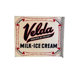 "Velda" Ice Cream  tin die-cut 2-sided 