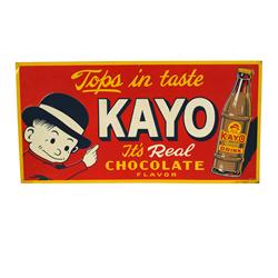 "Kayo"  tin embossed sign  14 x 27 "  e