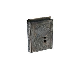 Nickle Plated Iron, Book Shaped Cigar C