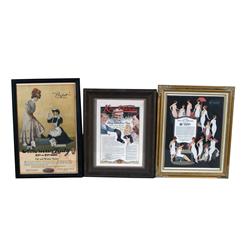 Lot of 3 Framed Advertisements: