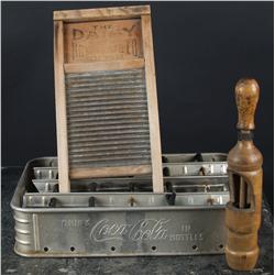 Lot of 3 Early Items:  Bottle Corker, W