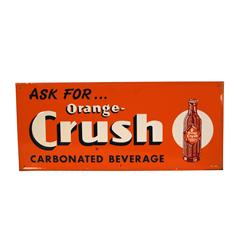 "Orange Crush"  tin embossed sign  27 x