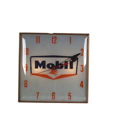 1950's Sq Clock "Chevron Mobil w Flying