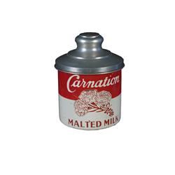 Aluminum "Carnation"  Malted Milk Tin &