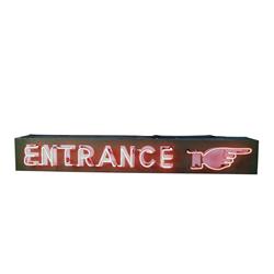 Neon Sign "Entrance" w/Pointing Thumb T