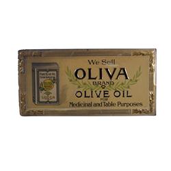 "Oliva Olive Oil" tin embossed sign  mi