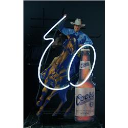 Coors Neon  Cowboy w Lasso